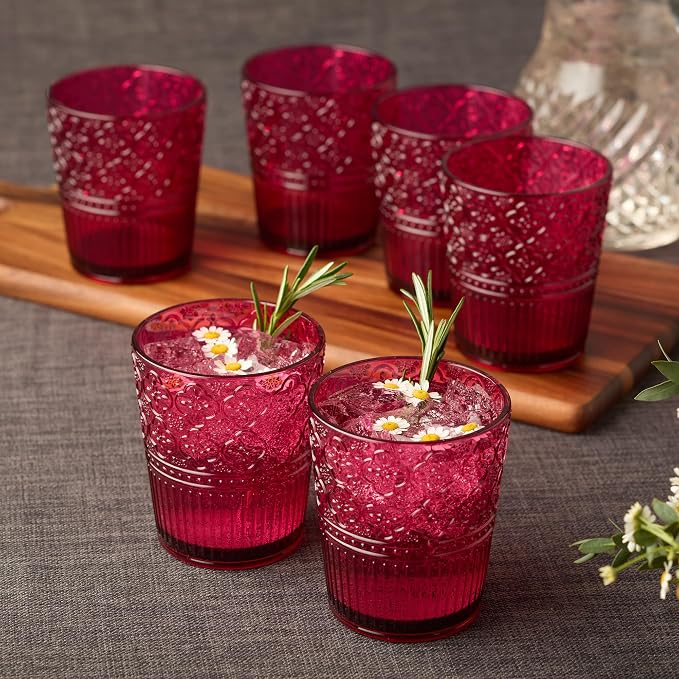 Victoria Ruby Set of 6 Premium Acrylic DOF Glass 16 oz – Unbreakable Drinkware - Image 5
