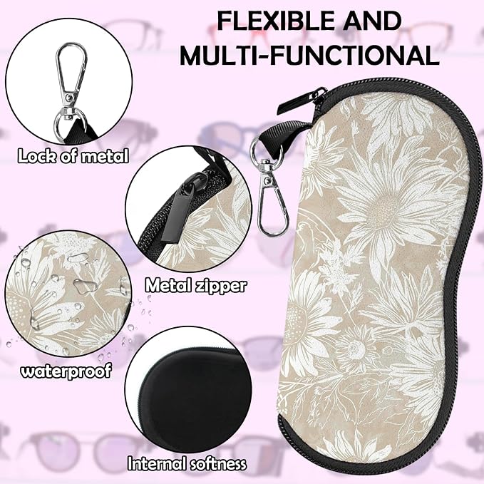 Glasses Case Sunglasses Eyeglass Soft Case Zipper Light Neoprene Pouch - Image 4