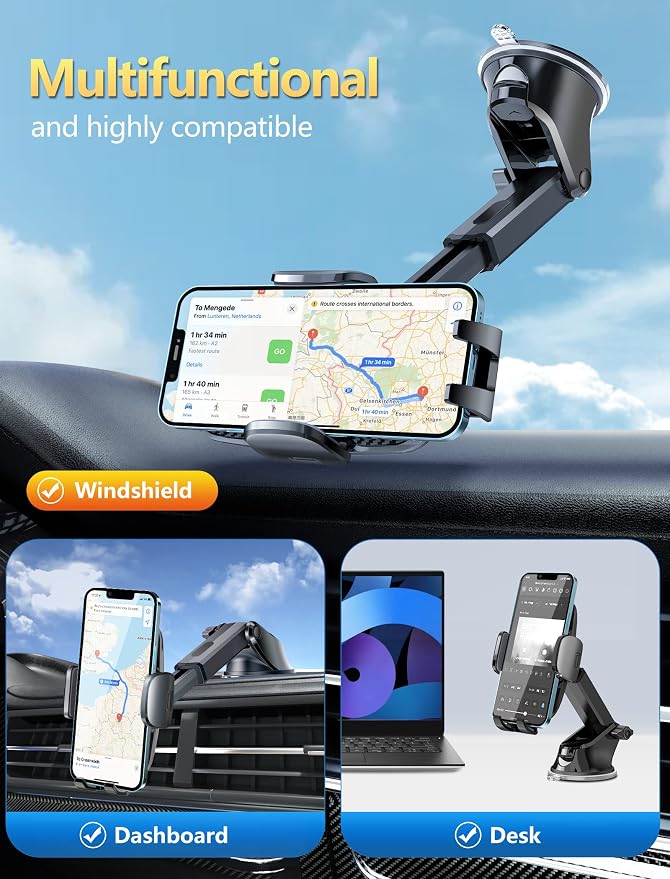 Phone Holder Mount for Car Hands-Free Universal Cell Phone Mounts for - Image 4