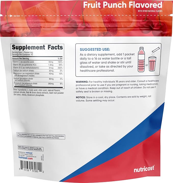 Nutricost Electrolytes Complex, Fruit Punch Flavored, 40 Stickpacks - Image 5