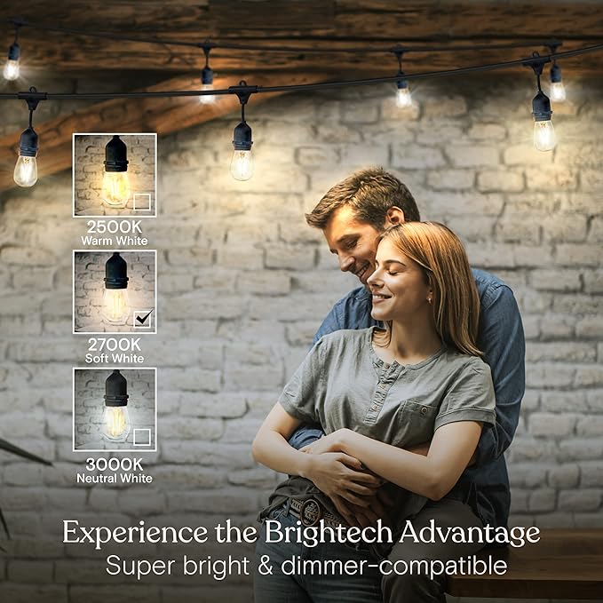 Brightech Ambience Pro - 24 Ft Waterproof LED Outdoor String Lights - Hanging - Image 4
