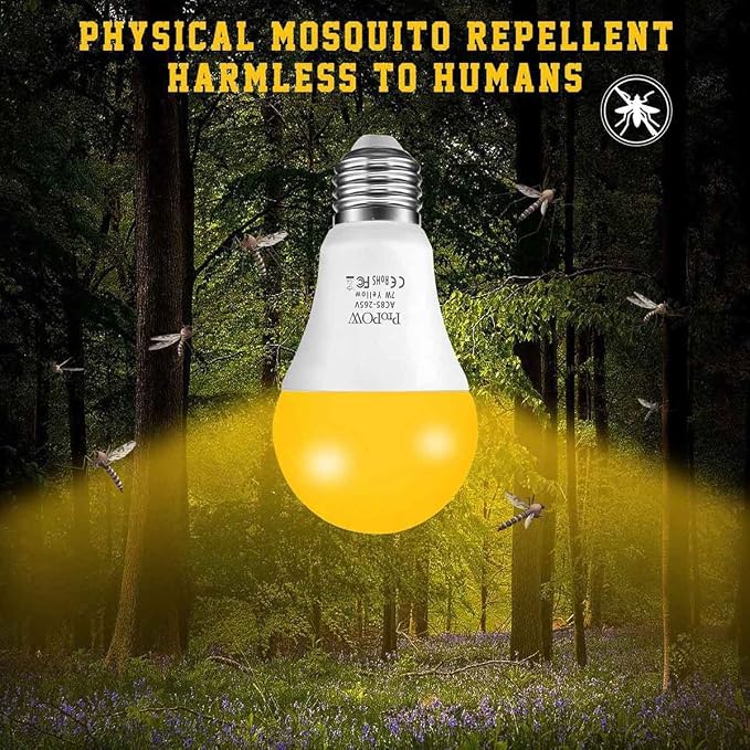 Yellow Bug Light Bulbs, Dusk to Dawn, 7W LED, 40W Equivalent, Smart Auto on/Off - Image 4