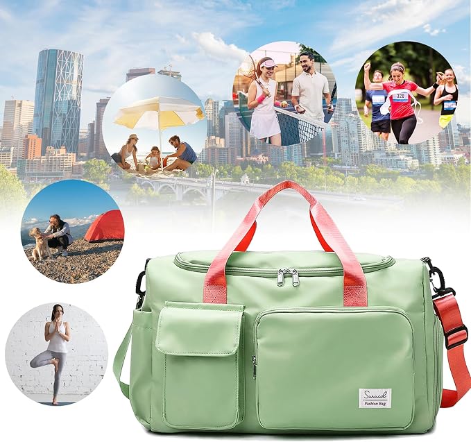 Suruid Travel Duffel Bag with Shoes Compartment Sports Gym Bag with Dry Wet - Image 7