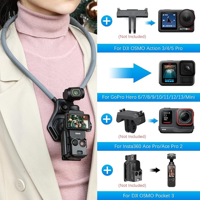 AMAZEAR Magnetic Neck Holder for DJI OSMO Pocket 4/3 Action 6 Insta 360 X5 - Image 4