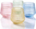 Oojami 40 Pack Origami Ribbed Stemless Plastic Wine Glasses 12 oz by Oojami