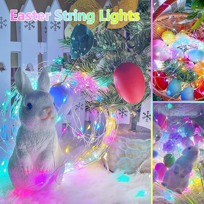 4-Pack Easter Lights Battery Operated, Pastel Fairy Lights - Image 2
