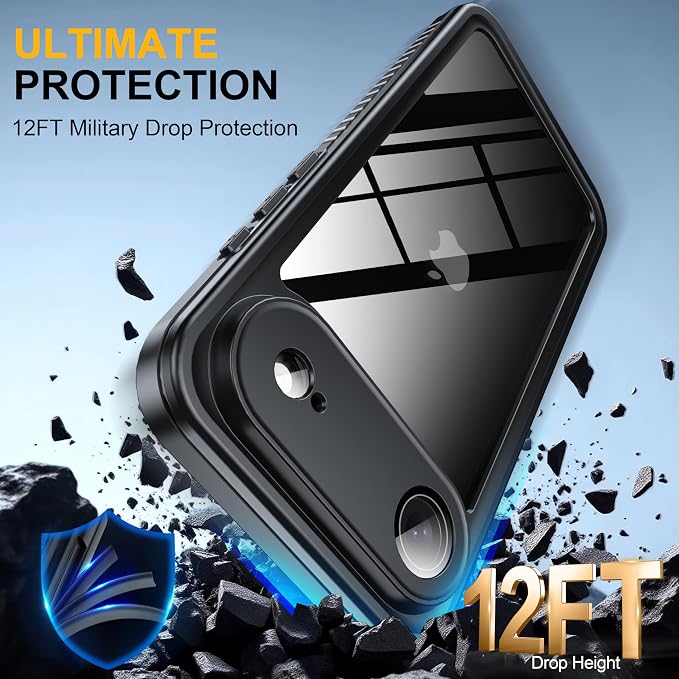 ANTSHARE for iPhone Air Case, IP68 Waterproof Shockproof Case, - 12 FT Military - Image 4