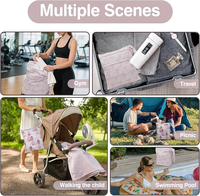 2pcs Cloth Diaper Wet Dry Bags Waterproof Reusable - Image 7
