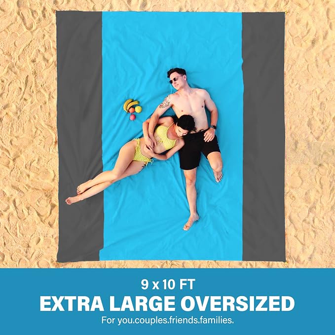 Famstar Beach Blanket Oversized Extra Large 10'X 9', Waterproof Sandproof Beach - Image 2