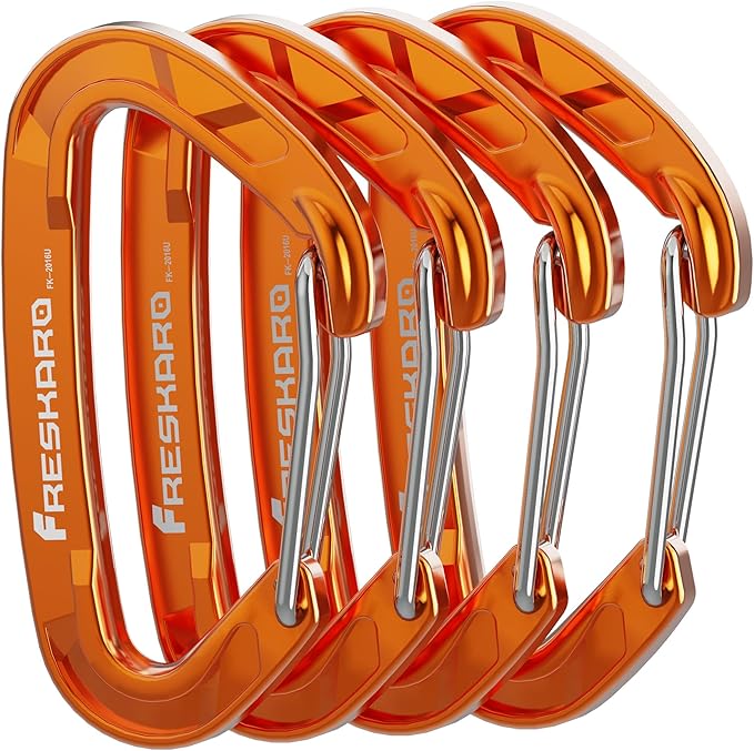 FresKaro 15kN-3372lbs Heavy Duty Wiregate Carabiners, Reliable Time-Tested by FresKaro