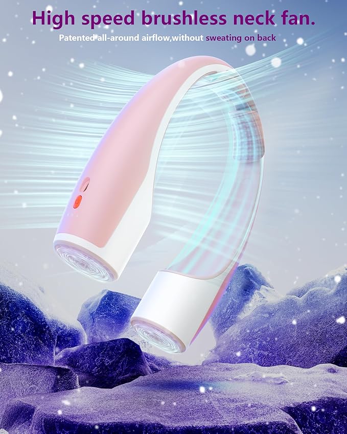 Rohent Neck Fans for Women Rechargeable: High Velocity 4 Speeds Cooling - Image 6