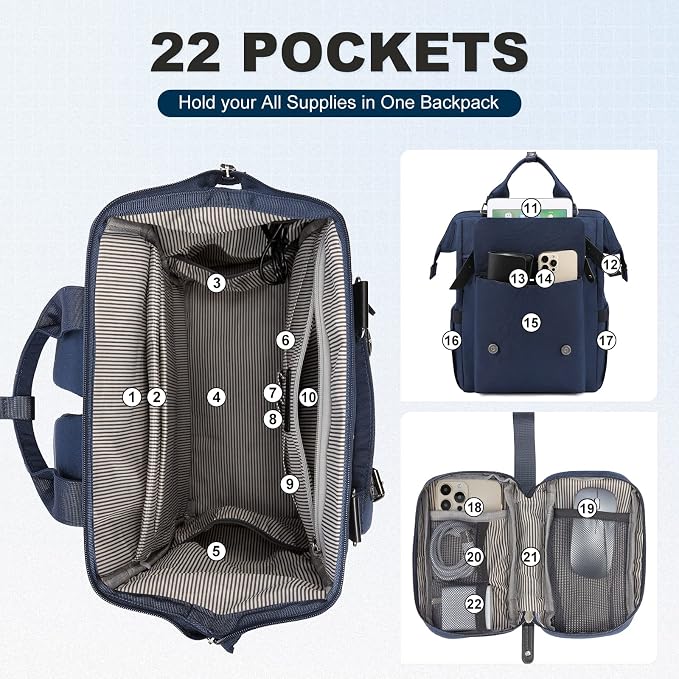 LOVEVOOK Laptop Backpack for Women Work Travel Commuter Backpack Business - Image 2