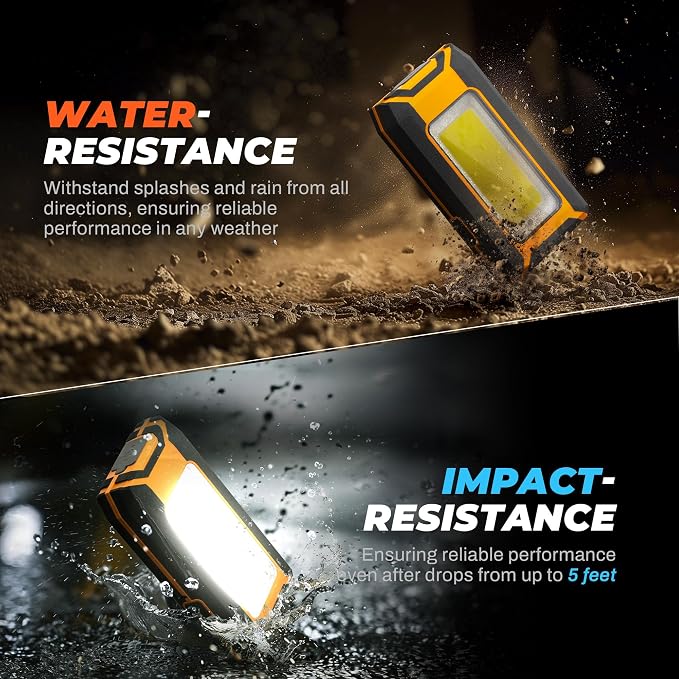 innofox 2-Pack LED Rechargeable Magnetic Work Light 1500 Lumens, Hanging Hook - Image 7