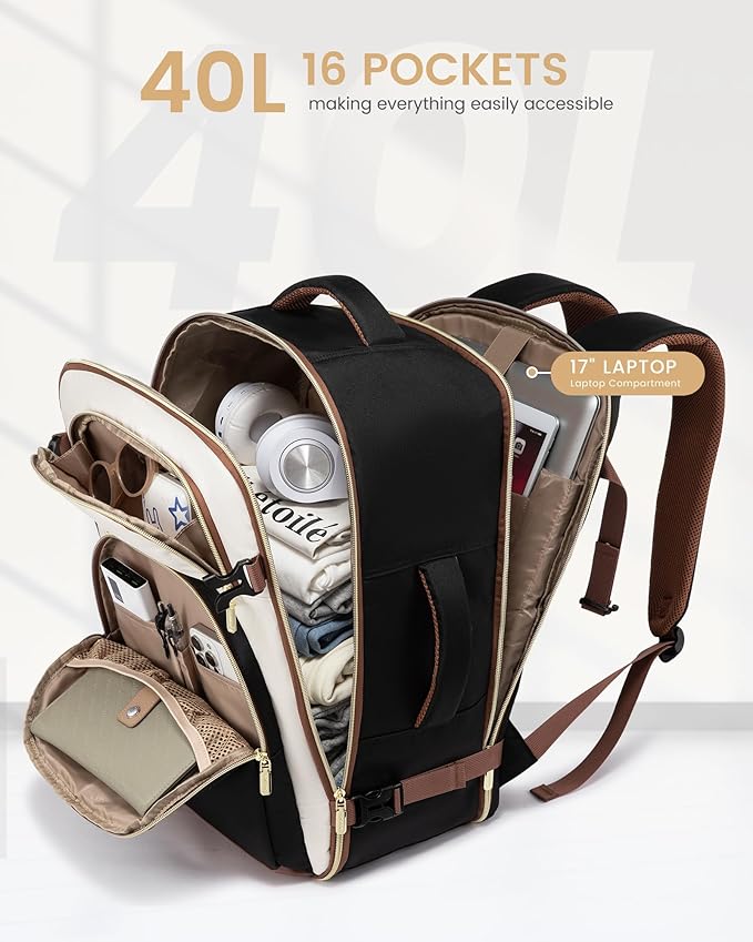 LOVEVOOK Travel Backpack for Women, 40L Airline Approved Carry On Backpack - Image 2