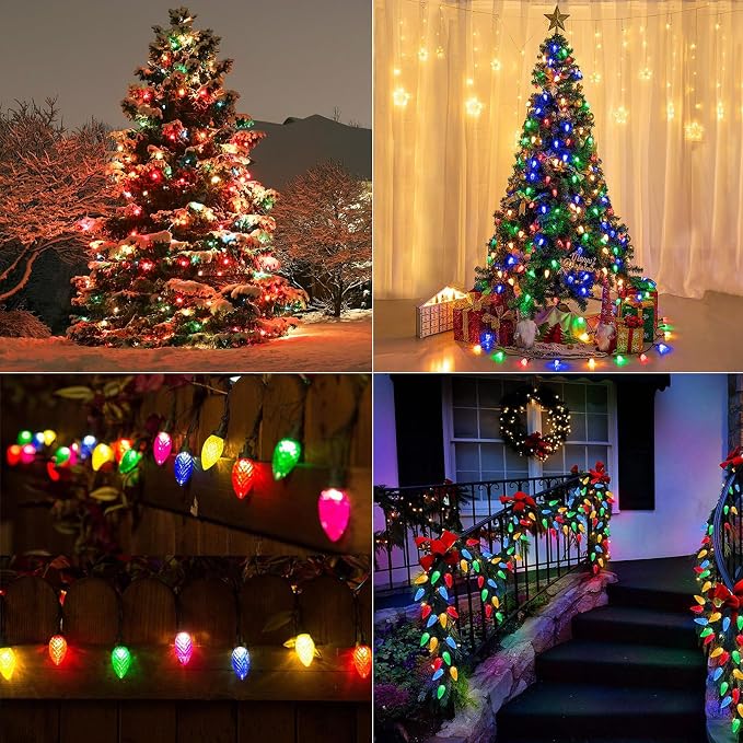 Solar String Strawberry Lights Outdoor 100 LED 40Ft Multi-Color Christmas Fairy - Image 6