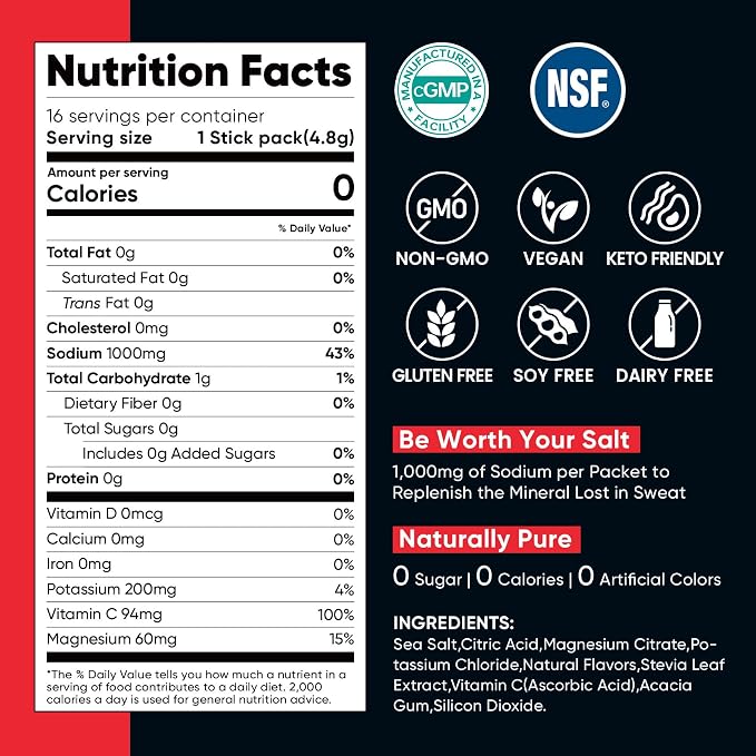 Venture Pal High Sodium Sugar Free Electrolytes Powder Packet, Zero Calories - Image 8