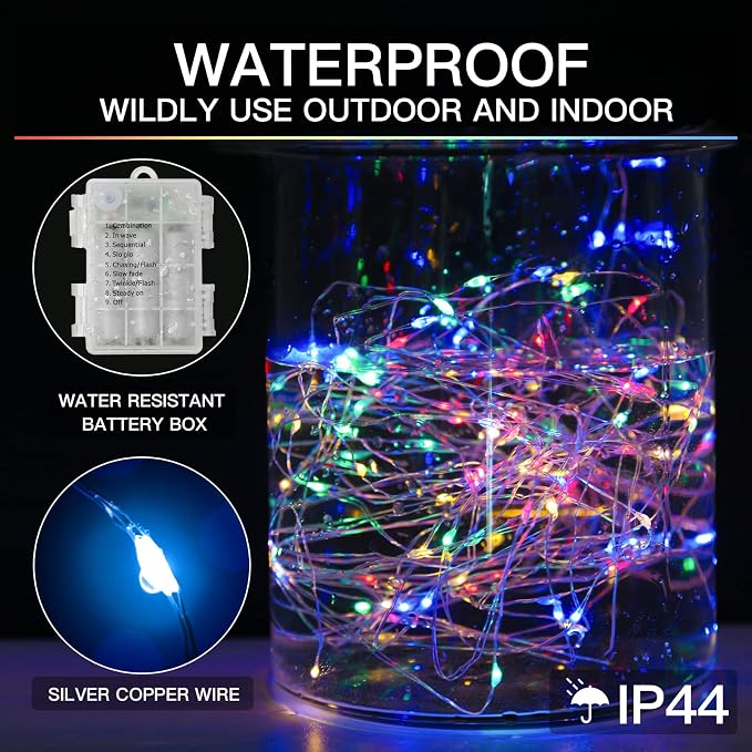 suddus 33ft 100 LED Outdoor String Lights, Led Twinkle Lights - Image 2