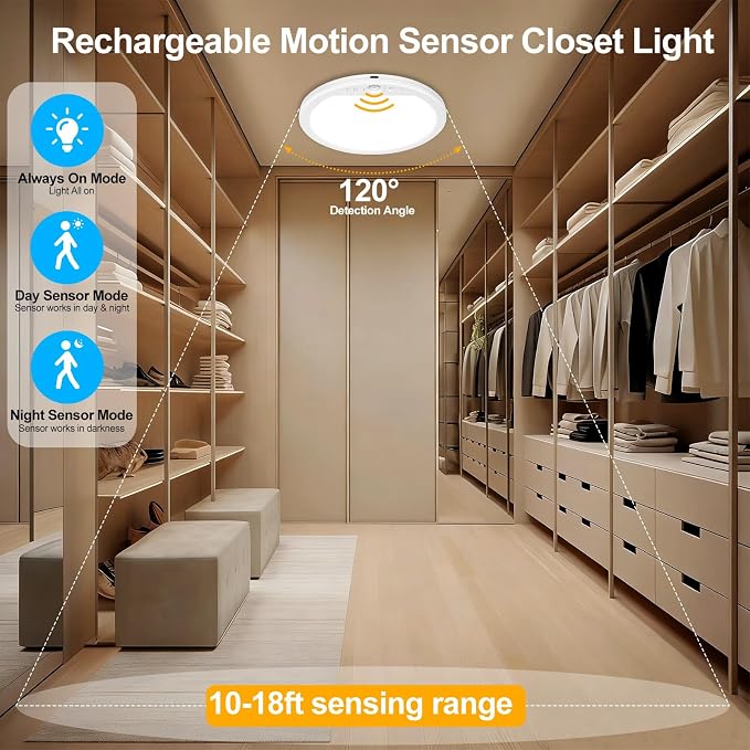 OSIDEN Rechargeable Motion Sensor Ceiling Light - Image 2