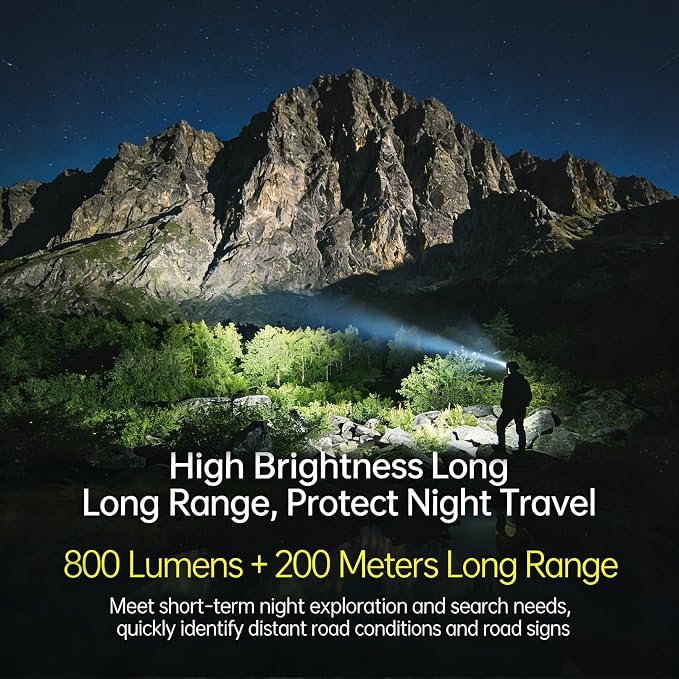 Sekrro F8 Headlamp Rechargeable, 800 Lumen Super Bright LED Head Lamp, IP67 - Image 2