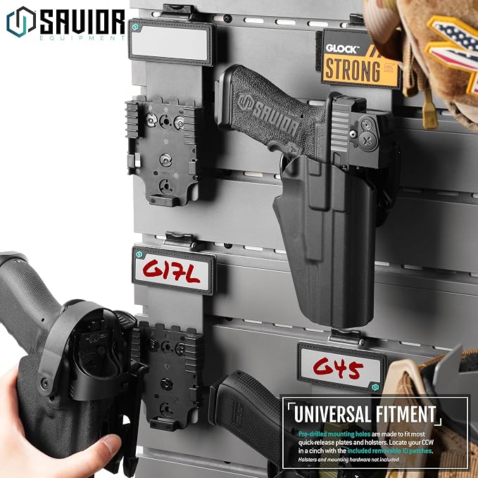 Savior Equipment Wall Rack System Tactical Universal Pistol Holster Holder - Image 3