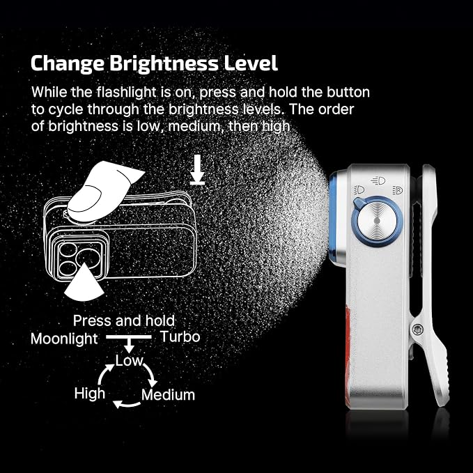 OLIGHT Oclip Pro EDC Flashlight Clip-on Light, Rechargeable 500 Lumens - Image 5