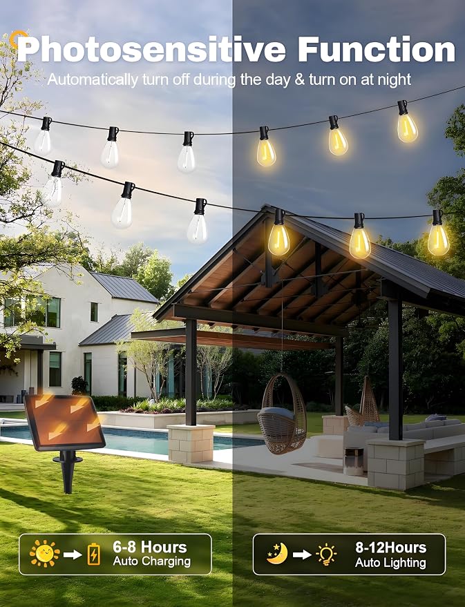 Tenmiro 120FT Solar Outdoor String Lights - Image 3