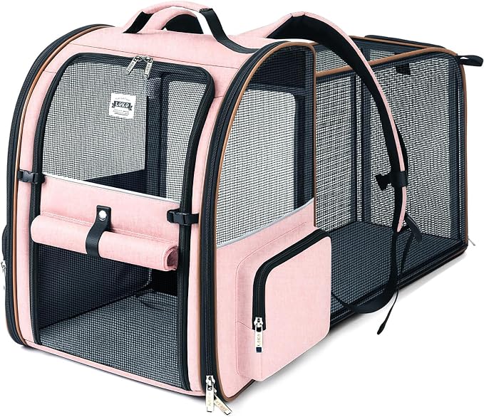 Lekebobor Large Cat Backpack Carrier Expandable Foldable Pet Carrier Backpack by LEKEBOBOR