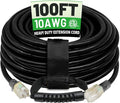 POWGRN 100 Ft 10AWG Black Outdoor Extension Cord Waterproof Heavy Duty 10 Gauge by POWGRN
