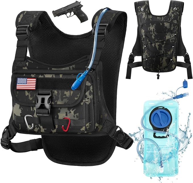 RAINSMORE Hydration Vest with 2L Water Bladder Lightweight Reflective Chest Pack by RAINSMORE