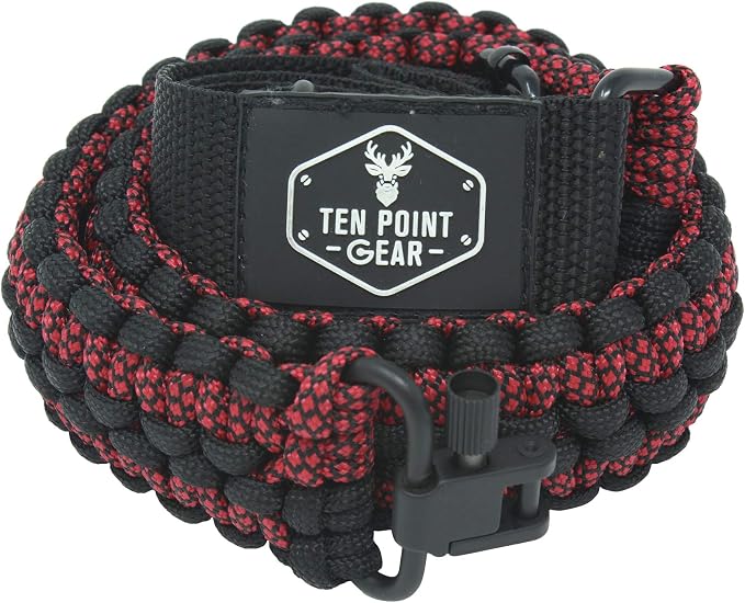 Extra Wide Gun Sling Paracord 550 Adjustable w/Swivels by Ten+Point+Gear