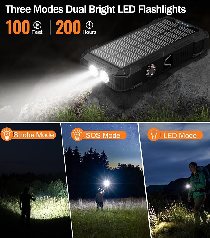 Sudrov Solar Charger Power Bank, 42800mAh Wireless Portable Charger - Image 5