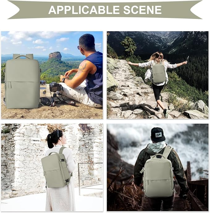 coowoz Black Travel Backpack For Women Men Airline Approved, Carry On Backpack - Image 8