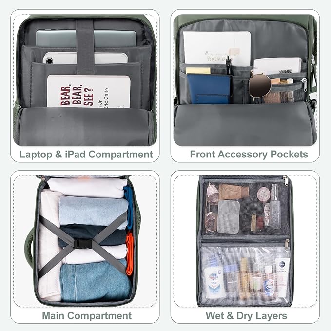 Sinaliy Travel Backpack, Carry on Flight Approved Backpack - Image 8
