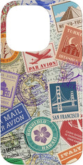 World Map Travel Passport Stamps Postage Stamp Case by Unknown