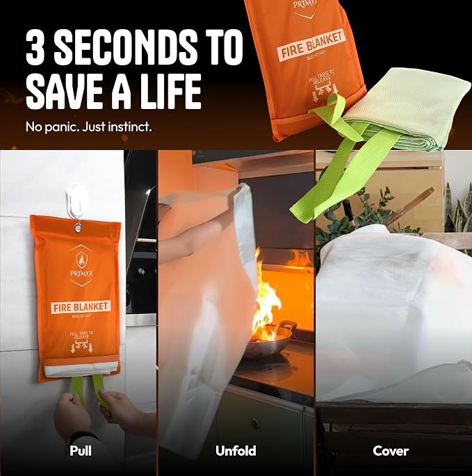Emergency Fire Blanket 40"x40" – Fireproof Survival Blanket - Image 8