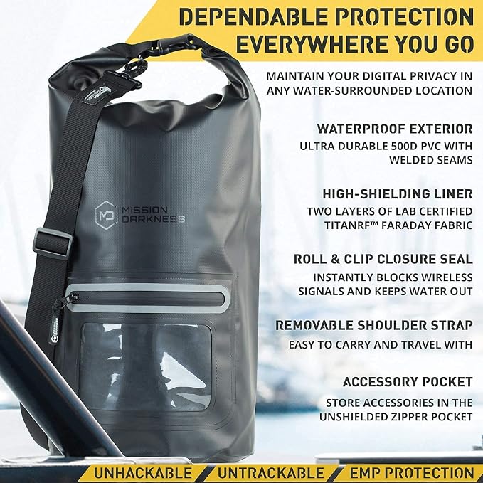 Mission Darkness Dry Shield Faraday Tote 15L // Waterproof Dry Bag - Image 4
