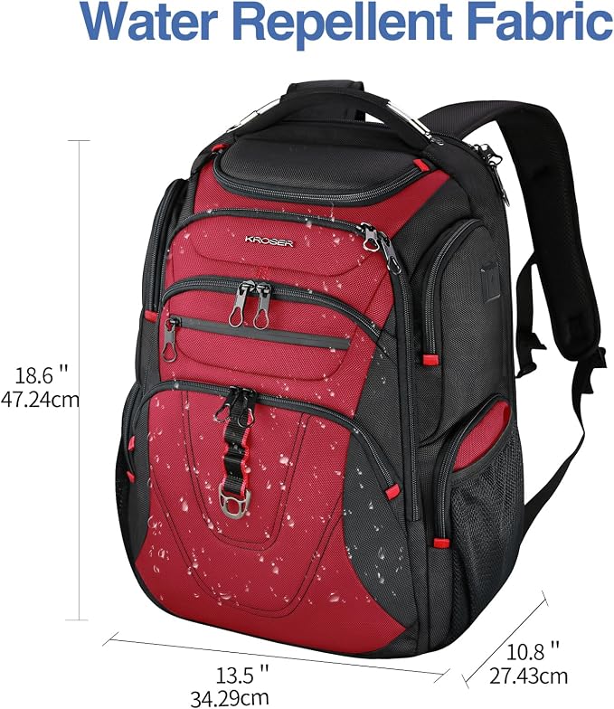 KROSER Friendly Travel Laptop Backpack 17.3 inch XXXL Gaming Backpack - Image 2