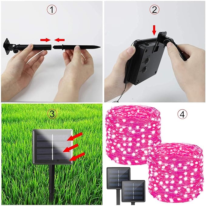 Solar Pink Valentine String Lights Outdoor - Image 6