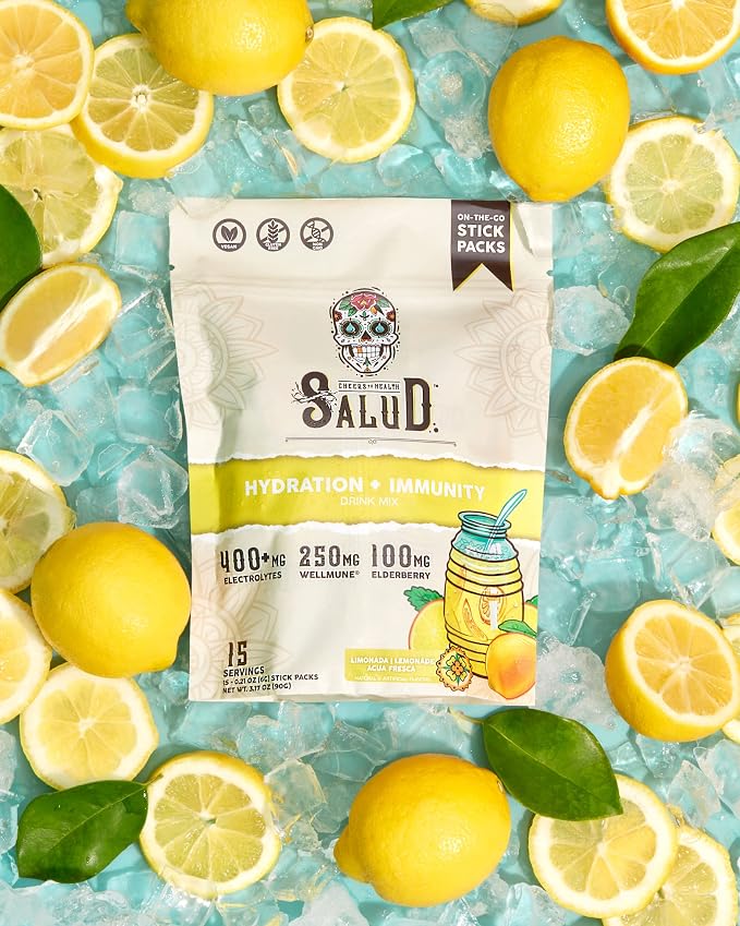 Salud 2-in-1 Hydration Packets + Immunity Electrolytes Powder, Lemonade - Image 7