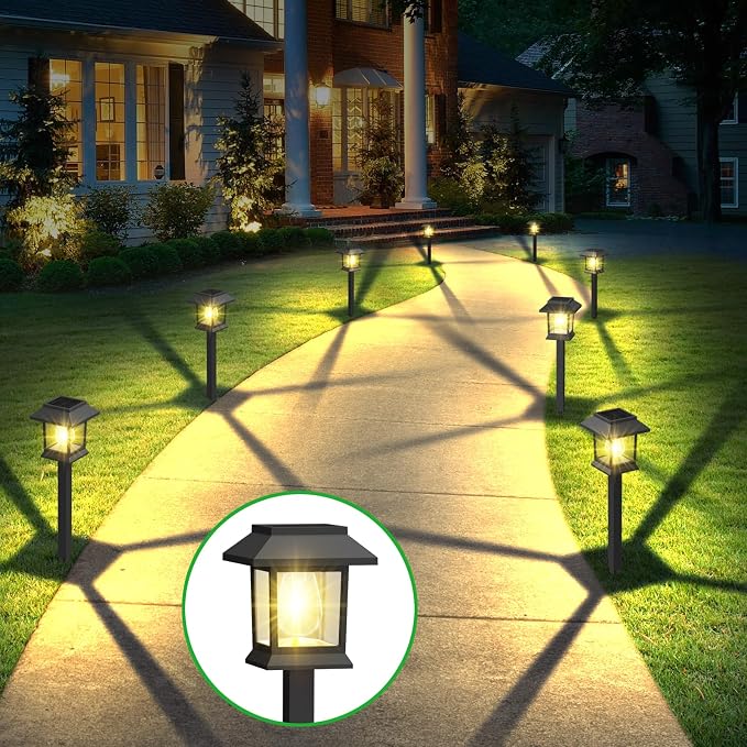 Benany Solar Outdoor Lights, 12 Pack Solar Pathway Lights Waterproof, Landscape - Image 7