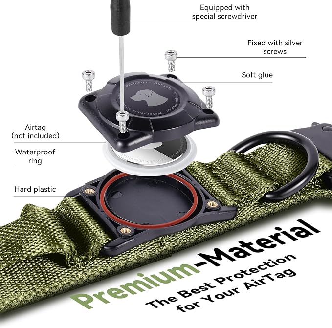 2026 Upgrade Waterproof AirTag Dog Collar, Military Tactical Dog Collar - Image 3