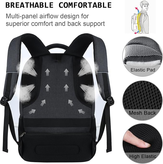 Volher 17 Inch Laptop Backpack, Business Anti Theft Slim Durable Laptops - Image 5