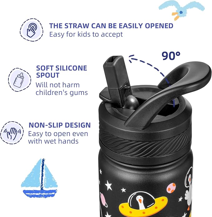 Fanhaw 14 Oz Kids Insulated Water Bottle - Image 3