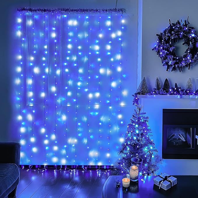 JMEXSUSS 300LED Christmas Curtain Lights Plug in - Image 5