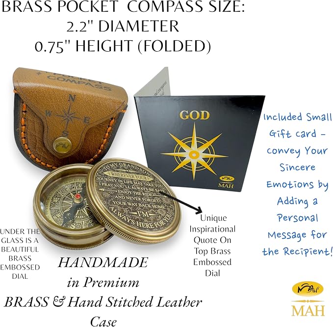 Brass Compass Gift to My Son Never Forget I Love You, Sentimental Keepsake from - Image 3