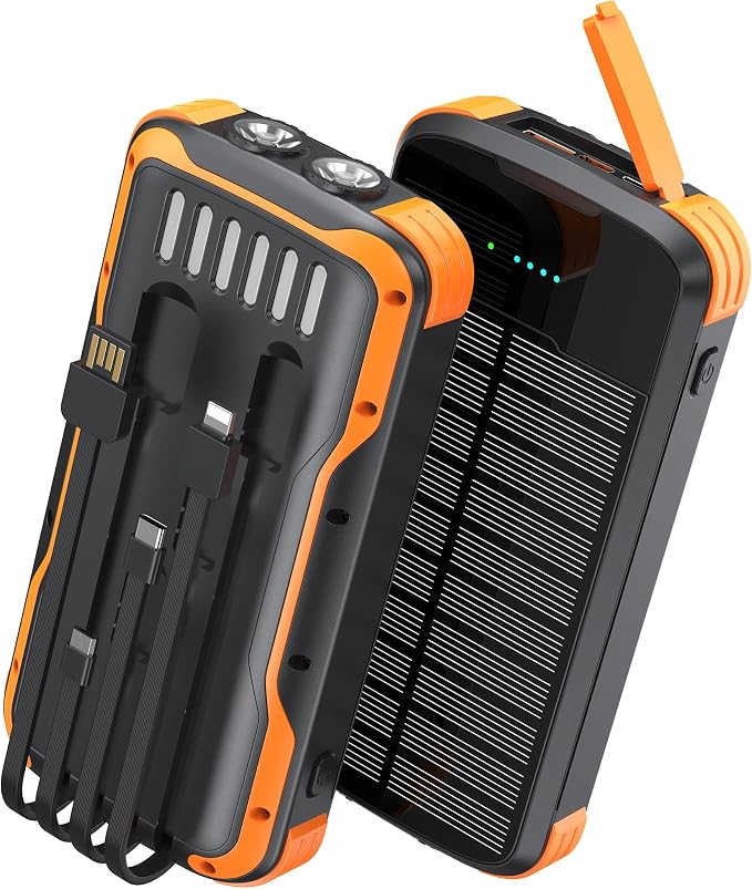 Solar Charger Power Bank, PD 20W Fast Charging External Batter, 40000mAh by SOXONO