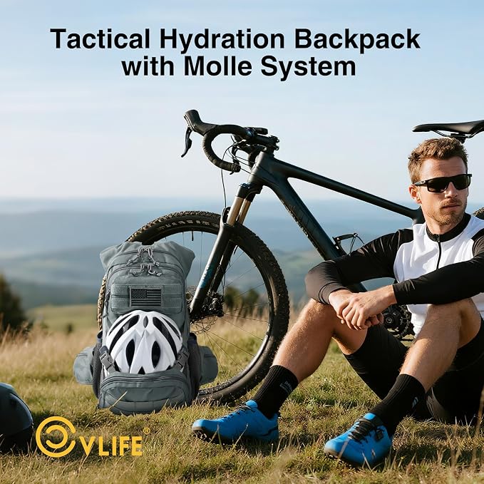 CVLIFE Hydration Backpack with 3L TPU Tactical Water Bladder, 22L Hiking - Image 4