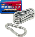 Stainless Steel Carabiner Clip, 4 Pack, 316 Marine Grade, Heavy Duty Spring by BetterBoat