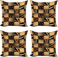 Ambesonne Safari Decorative Throw Pillow Case Pack of 4, Jeans Denim Patchwork by Ambesonne