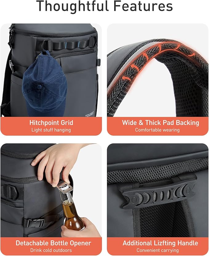 TOURIT Cooler Backpack Lightweight Insulated Backpack Cooler Leak-Proof - Image 6